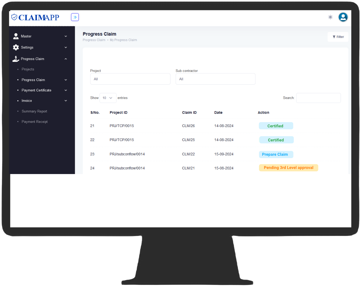 Progress Claim Management